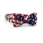 All American Stars and Stripes Dog Bow Tie Collar and Leash - TheGlamPets