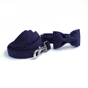 Dapper Polka Dots Dog Bow Tie Collar and Leash - TheGlamPets