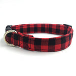 Dapper Red Plaid Dog Bow Tie and Collar - TheGlamPets