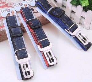 Stylish Denim Safety Dog Seat Belts - TheGlamPets