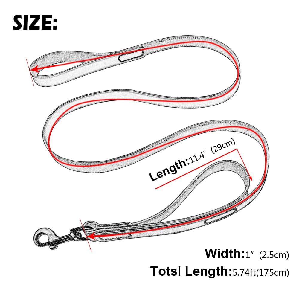 Magnificent Leather Dog Training Leash With 2 Handles - TheGlamPets