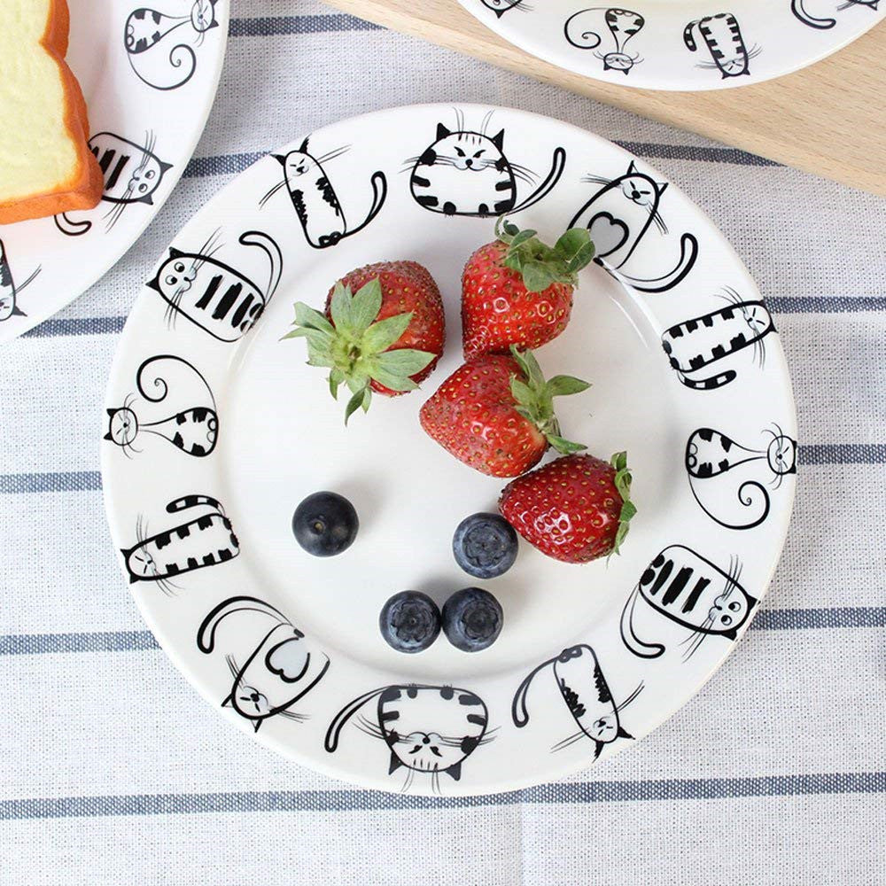 Cute Ceramic Plate Set With Cat Motif - TheGlamPets