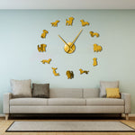 Luxury Frameless Dachshund Wall Clock With Mirror Effect - TheGlamPets