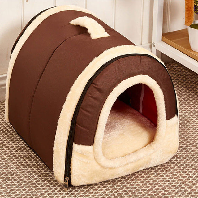 2-in-1 Lush Portable Collapsible Indoor Dog Kennel - TheGlamPets