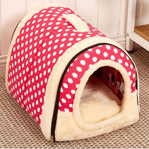 2-in-1 Lush Portable Collapsible Indoor Dog Kennel - TheGlamPets