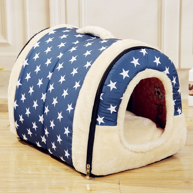 2-in-1 Lush Portable Collapsible Indoor Dog Kennel - TheGlamPets