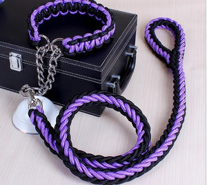 Stylish Double-Strand Rope Dog Leash and Collar - TheGlamPets