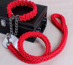 Stylish Double-Strand Rope Dog Leash and Collar - TheGlamPets