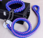 Stylish Double-Strand Rope Dog Leash and Collar - TheGlamPets