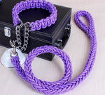 Stylish Double-Strand Rope Dog Leash and Collar - TheGlamPets