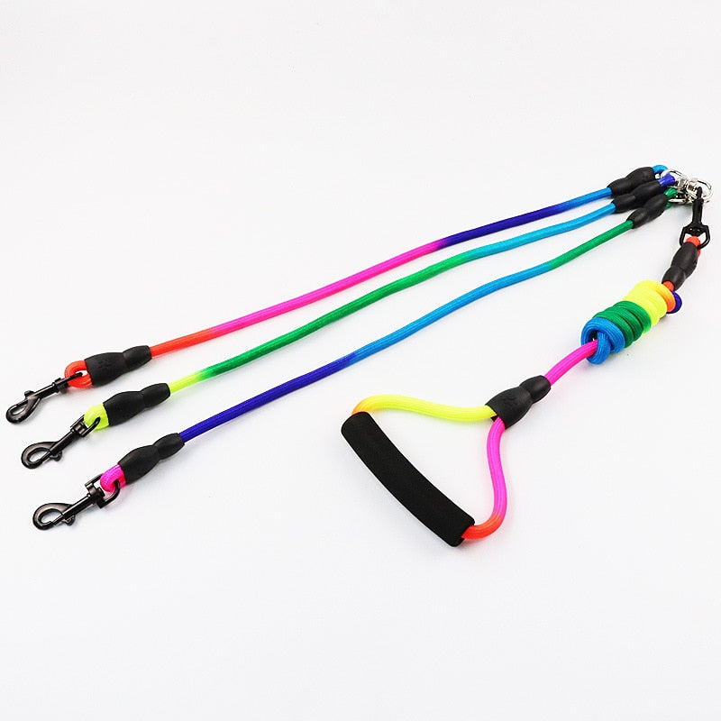 Rainbow Tangle Free Multi Dog Leash Coupler - TheGlamPets