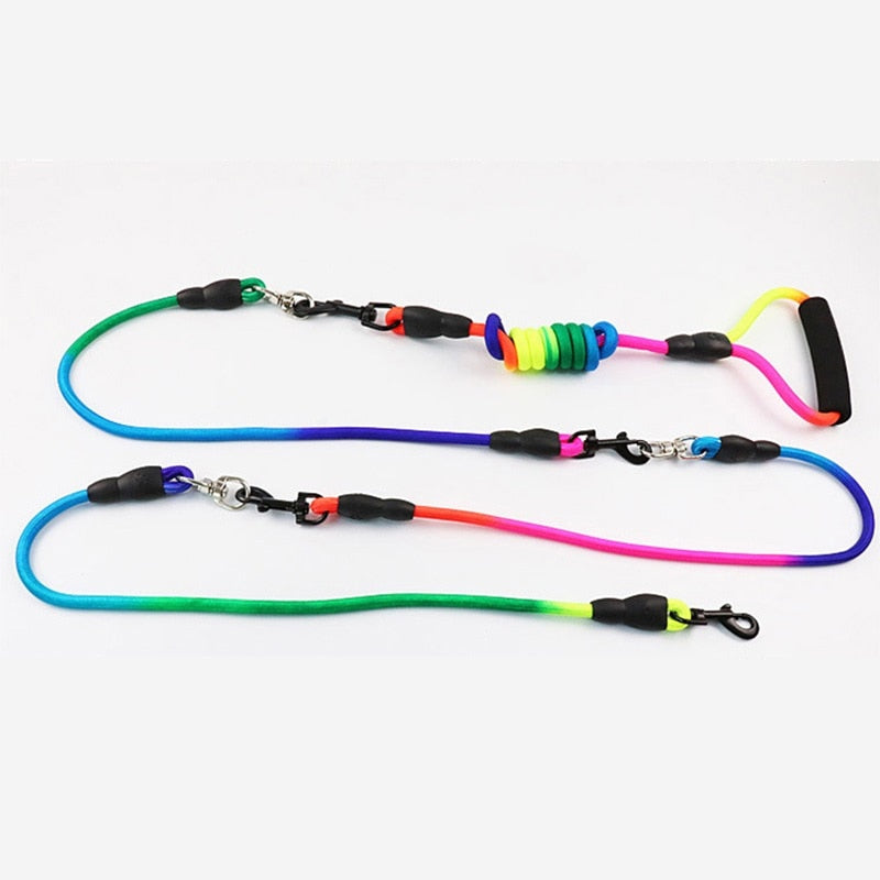 Rainbow Tangle Free Multi Dog Leash Coupler - TheGlamPets