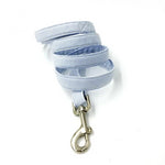 Dapper Blue Stripe Dog Bow Tie Collar and Leash - TheGlamPets