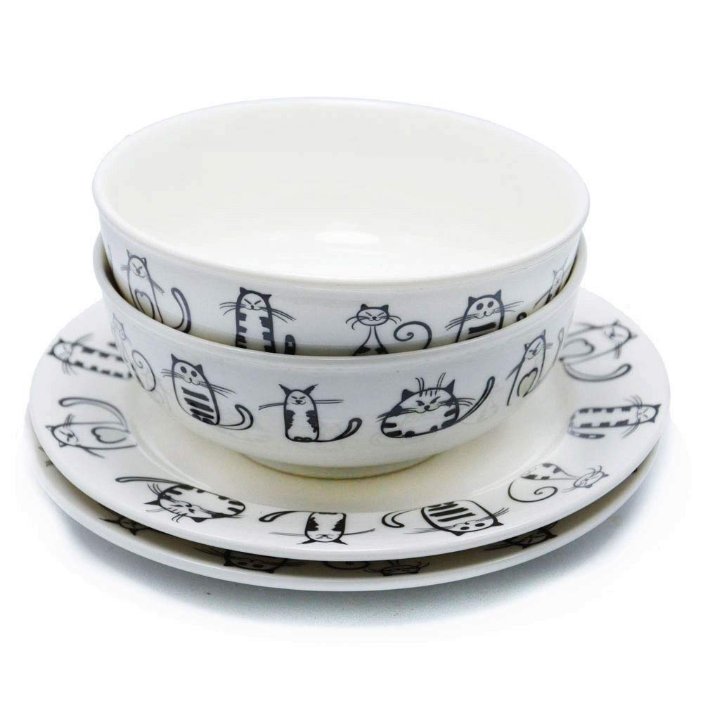 Cute Ceramic Plate Set With Cat Motif - TheGlamPets