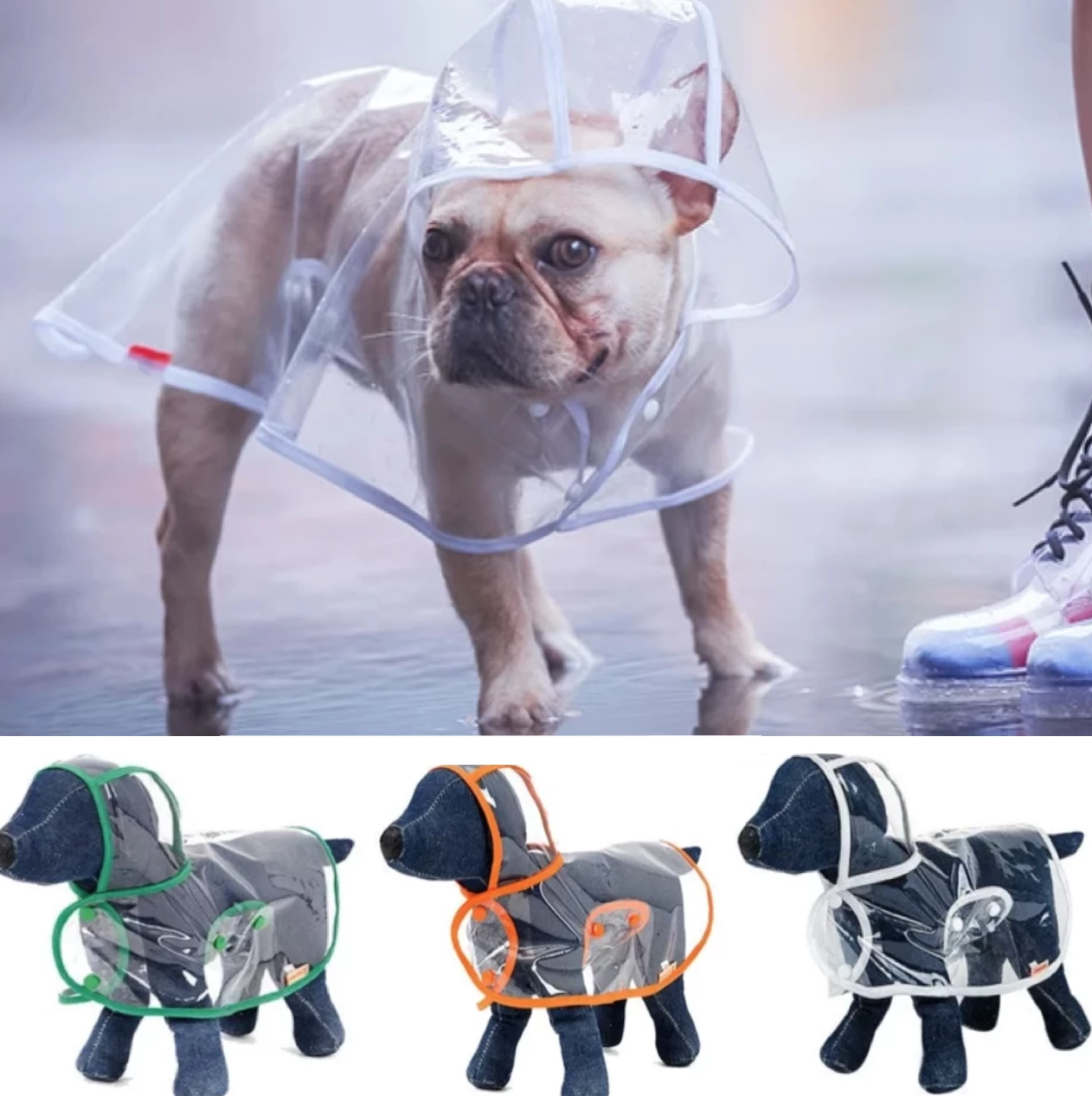 Light Transparent Dog Raincoat For Small Dogs - TheGlamPets